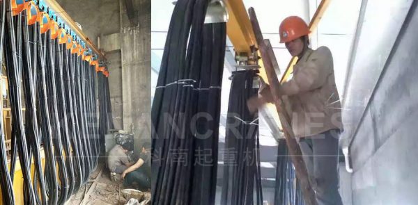 Inspeccionar el cable de la grúa aérea